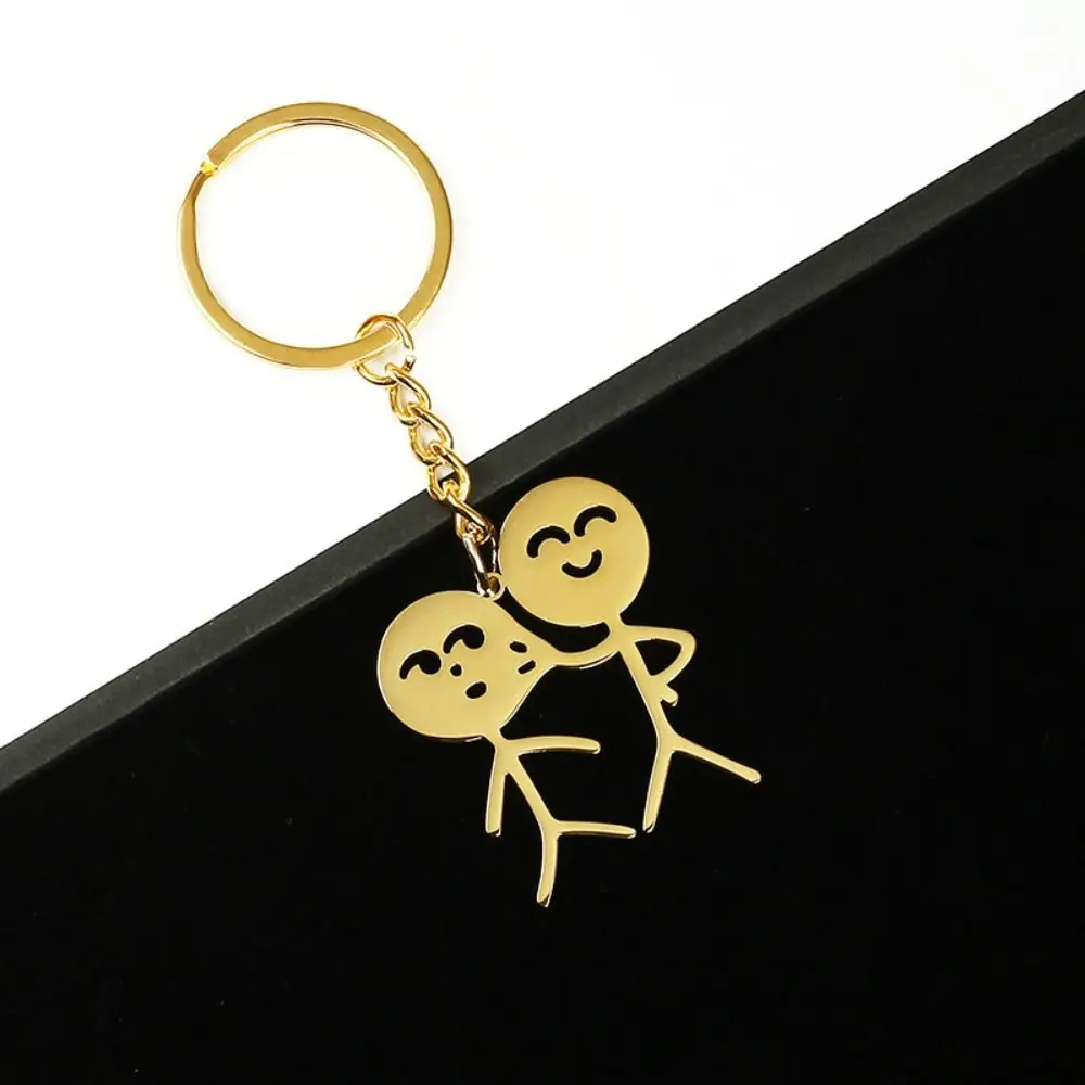 Funny Than Heart Stickman Keychain Personality Interesting Couple Keychain Cute Metal Match People Keyring Student Bag