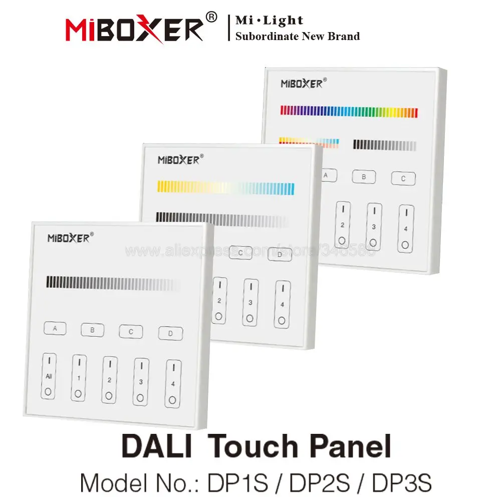 MiBoxer DALI DT8 5 IN 1 LED Strip Controller DL-X ,DC 12~24V Compatible Remote Control DP1S DP2S DP3S & DALI Bus Power Supplly