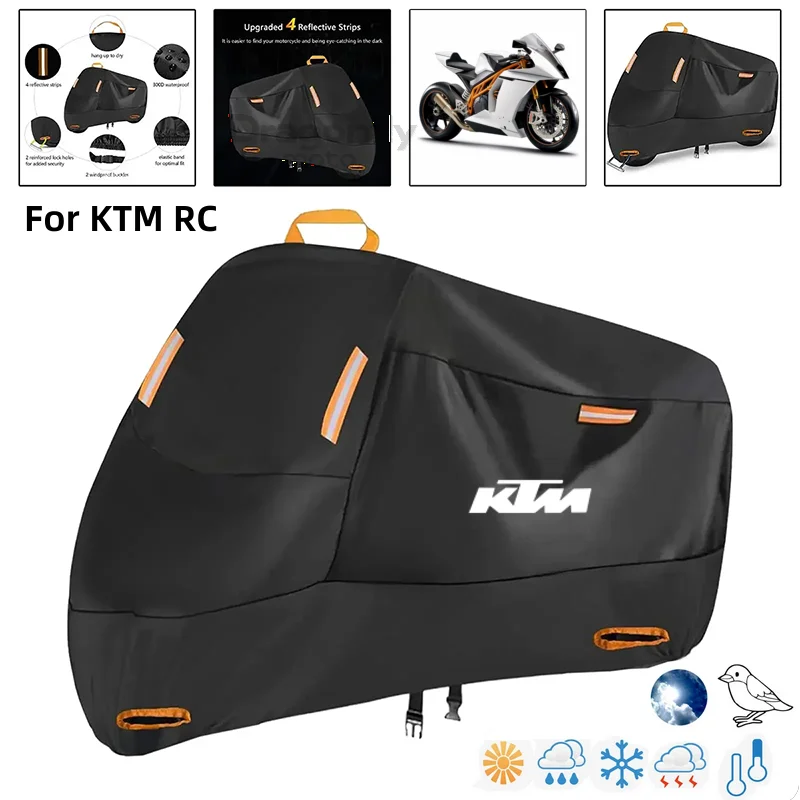 KTM Logo Motorcycle Cover Waterproof Outdoor Scooter UV Protector Rain Cover For KTM RC Duke 390 200 790 890 690 250 125 990 300