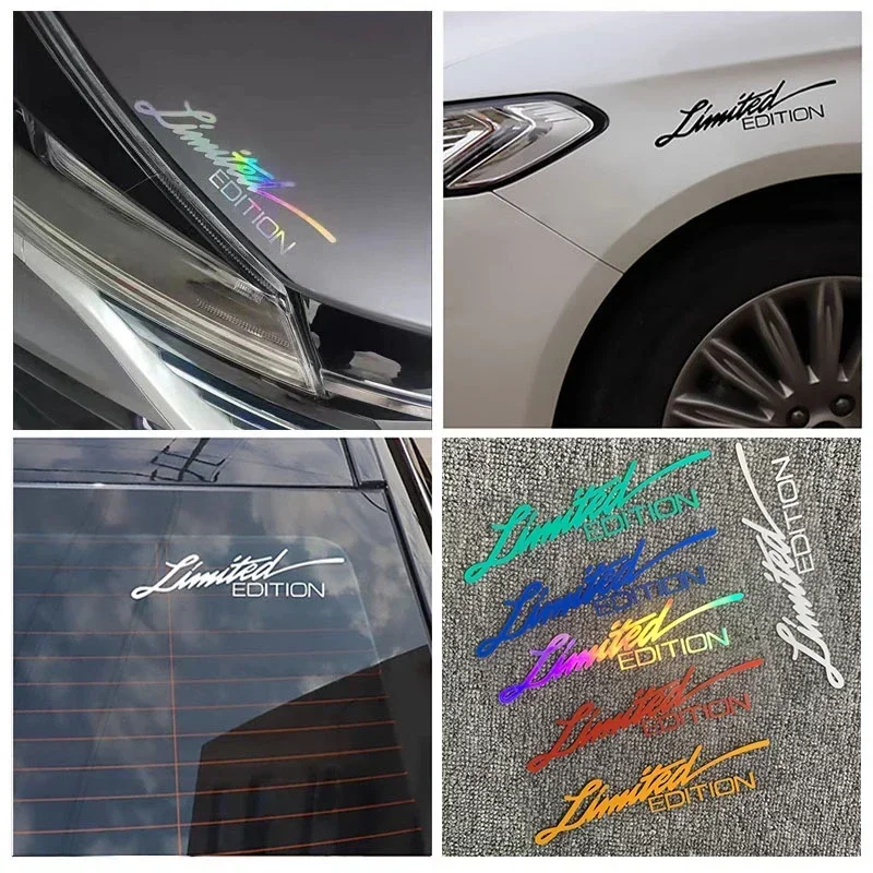 

New LIMITED EDITION Car Laser Stickers Creative English Letter Vinyl Decals Fashion Auto Body Glass Reflective Sticker Decor