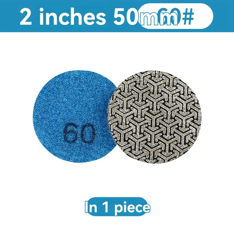 A82I-1 Piece 2Inch/50Mm Electroplated Diamond Polishing Pad Tile Glass Metal Wood Grinding Deburring Disc