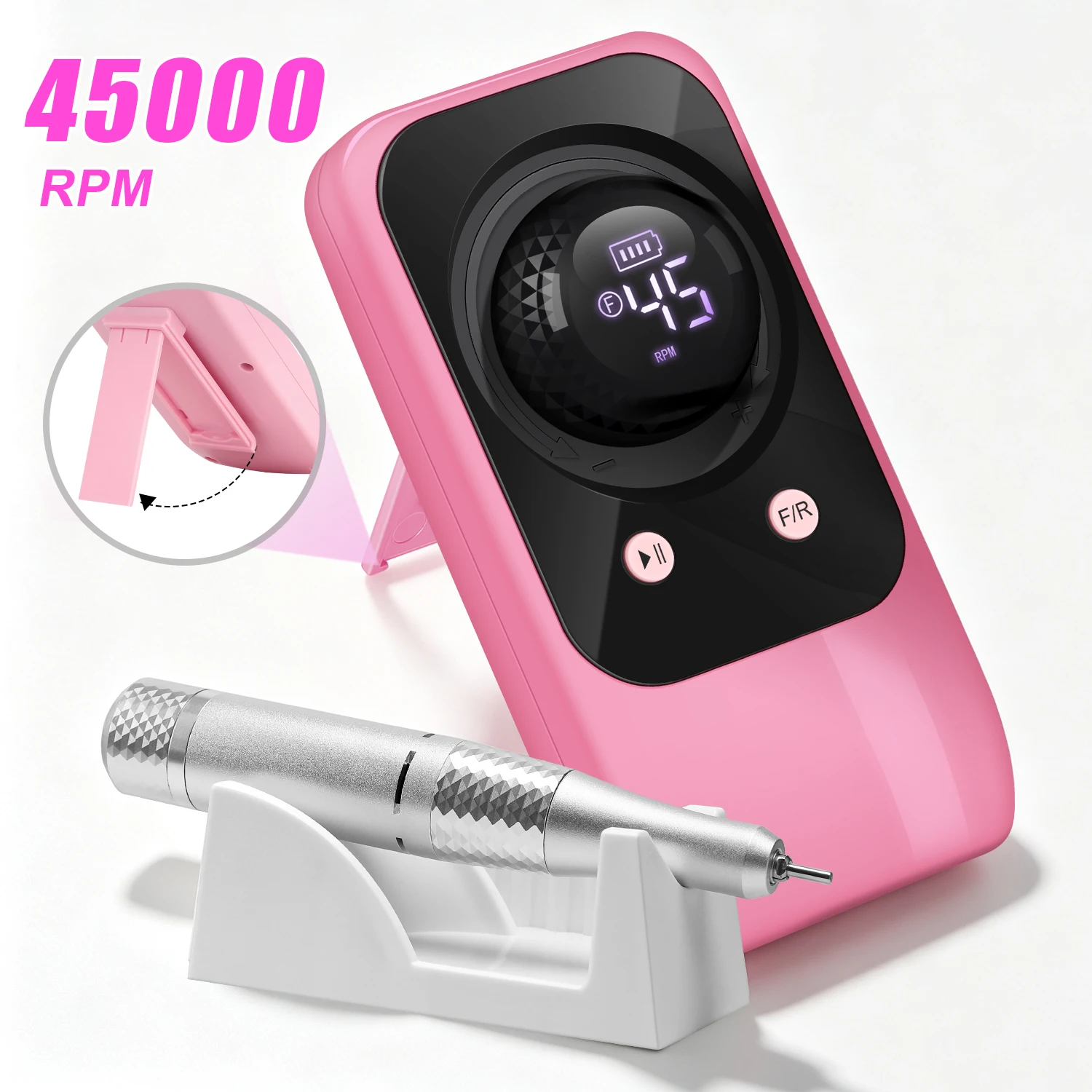 Tech Accessories Key - 45000RPM Nagelboormachine, Draadloze Elektrische Nagelboormachine met