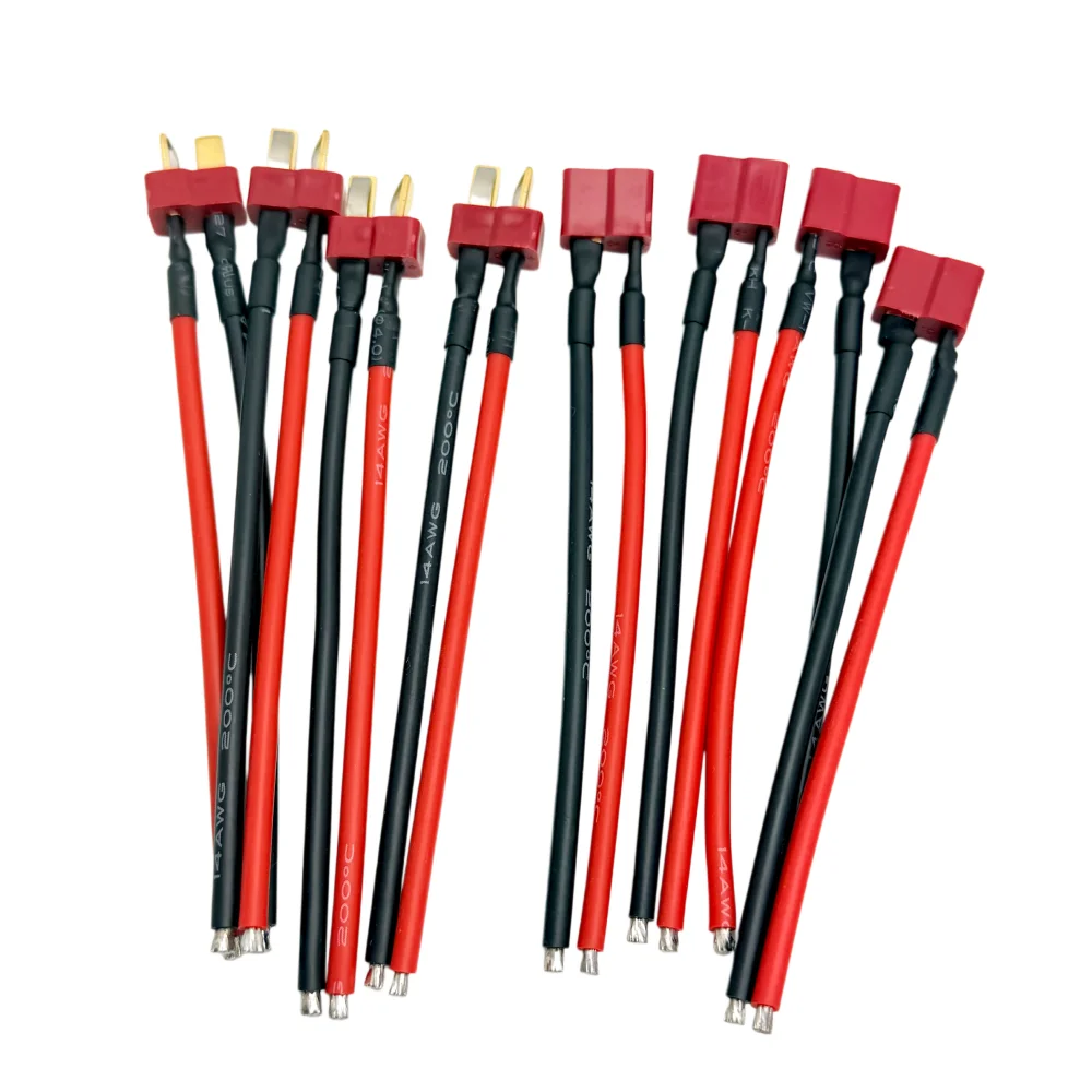 4 Stück Deans T-Stecker (männlich/weiblich) mit 14AWG weichem Silikondraht für RC Lipo Akku – Erweiterungskabel im Großhandel – Detail 3