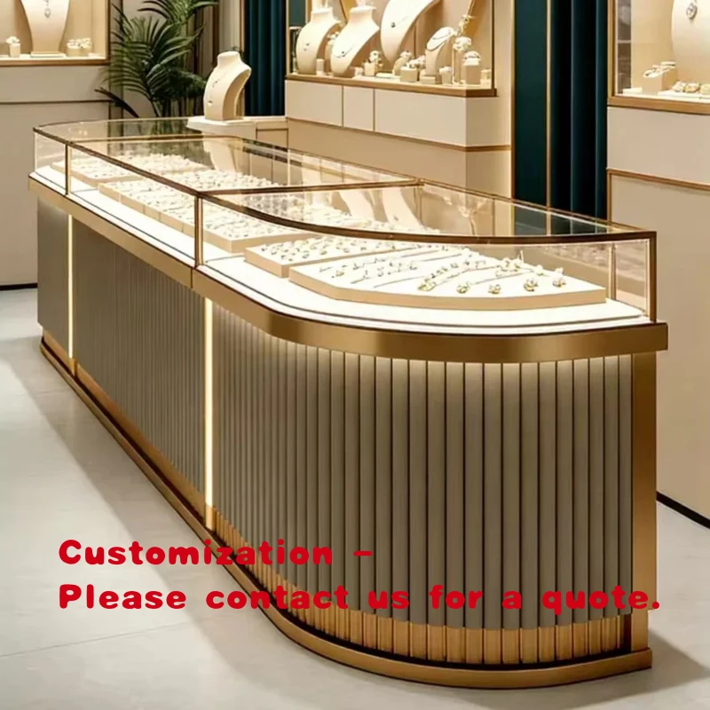 

custom.Customizable Size Strong Glass Jewelry Display Cabinet LED Lighting High Quality Design Luxury Retail St