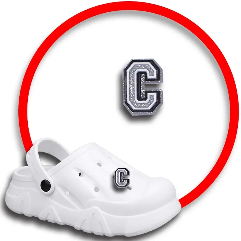 A B C Letter Shoe Charms for Crocs Sandals Women Clogs Pins Shoe Decorations Accessory Men Badges Girls Kids Shoes Accessories