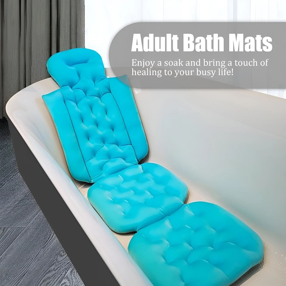 

Full Body Bath Pillow for Bathtub Shower Tub Non-slip Suction Cups 3D Air Mesh Quick Drying Ergonomic Headrest Cushion