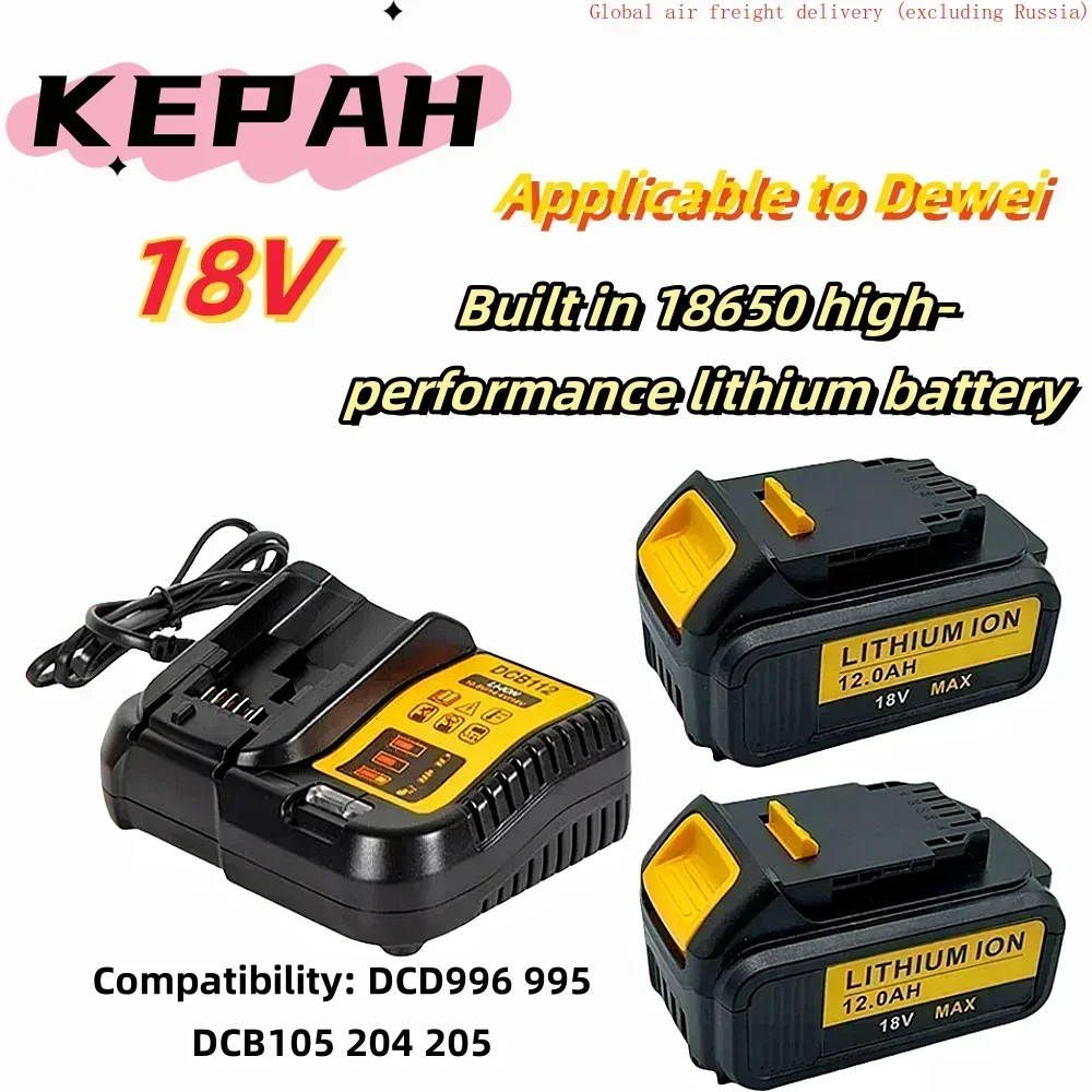 

replace18V/20V 12.0Ah Li-ion Battery DCB180 Rechargeable Battery For DEWALT DCB180,DCB181 XJ DCB200,DCB201,DCB201-2,DCB204,DCB20