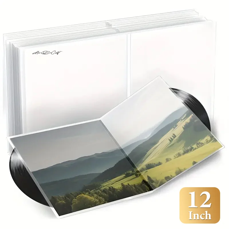 Fundas de álbum de vinilo plegables de doble cara, funda para discos LP, antiestática, a prueba de polvo, doble extremo abierto para protección de discos, 3/5/15/20 piezas