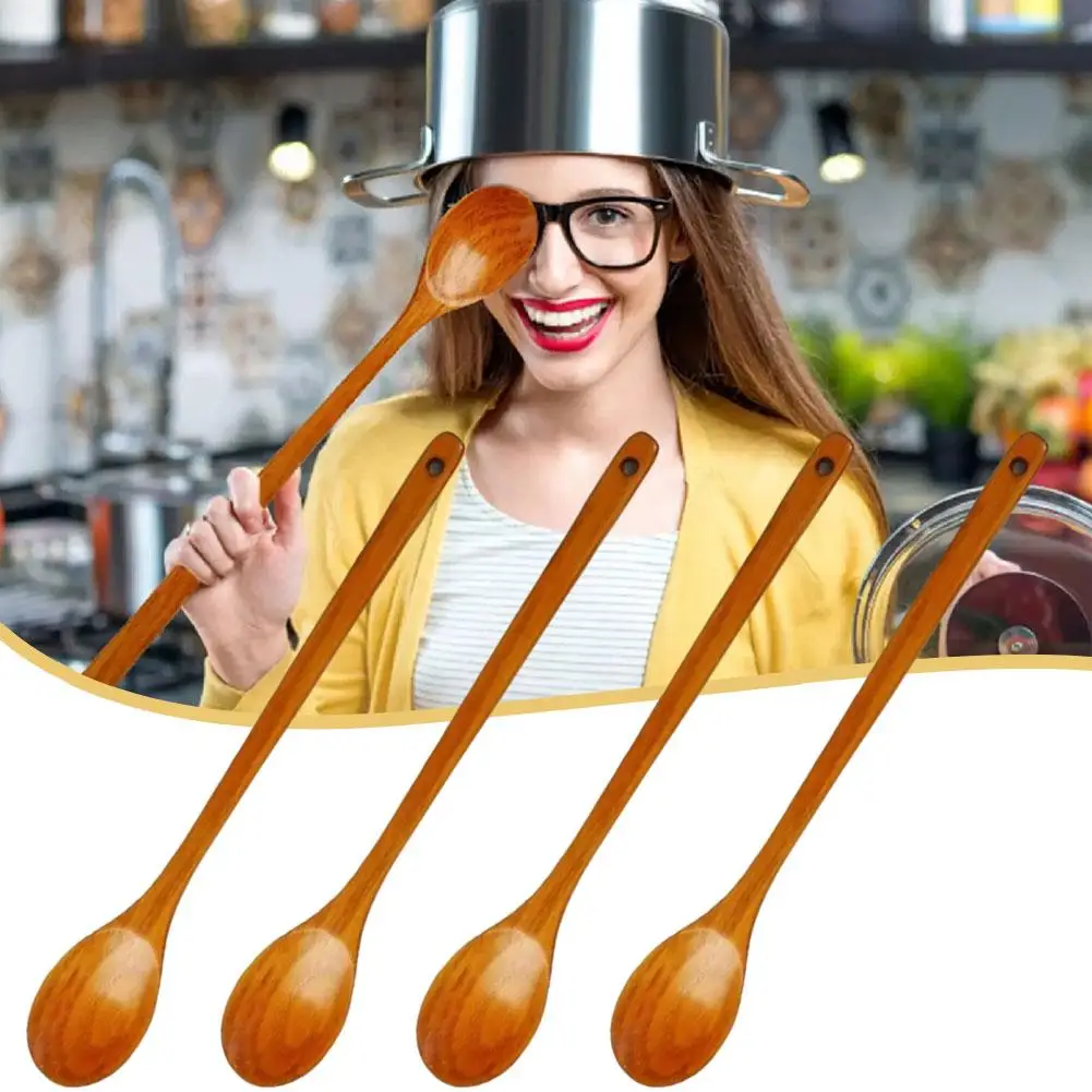 

1pc Wooden Spoon Tableware Kitchen Cooking Utensil ﻿ Coffee Cooking Spoon Soup Spoon Soup Honey Teaspoon Tool Tea Tools Cat D8L8