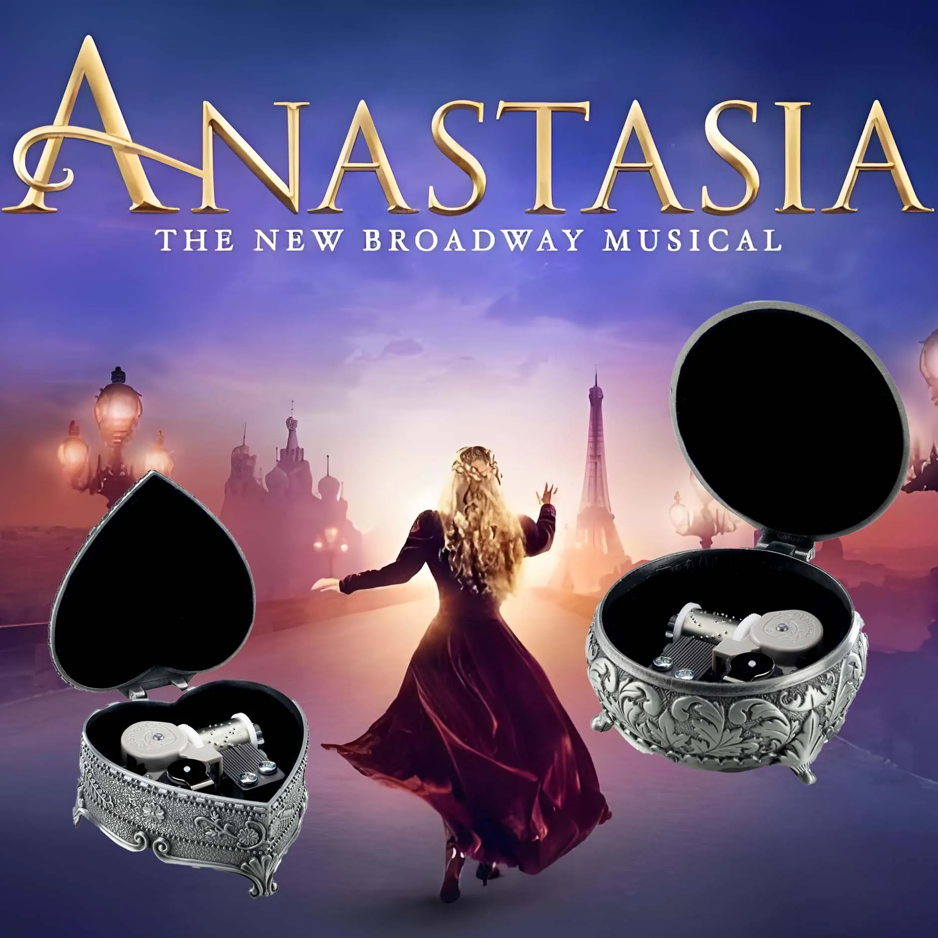 Anastasia-Once Upon a December  Alloy Metal Music Box Wind Up For Christmas and Children Birthday Gift