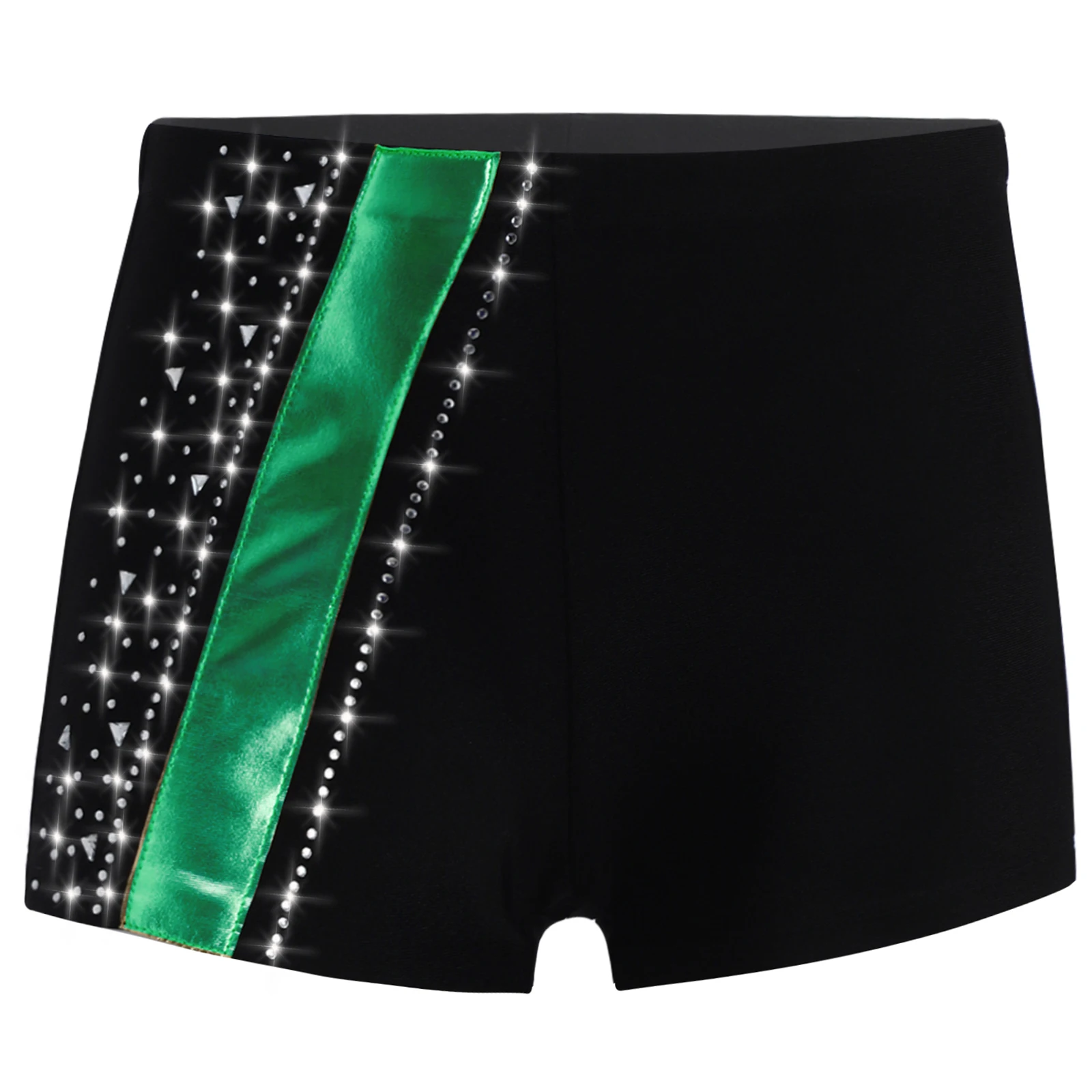 

Children Girls Gymnastics Workout Shorts Elastic Waistband Rhinestones Short Pants Ballet Dance Figure Skating Yoga Dancewear