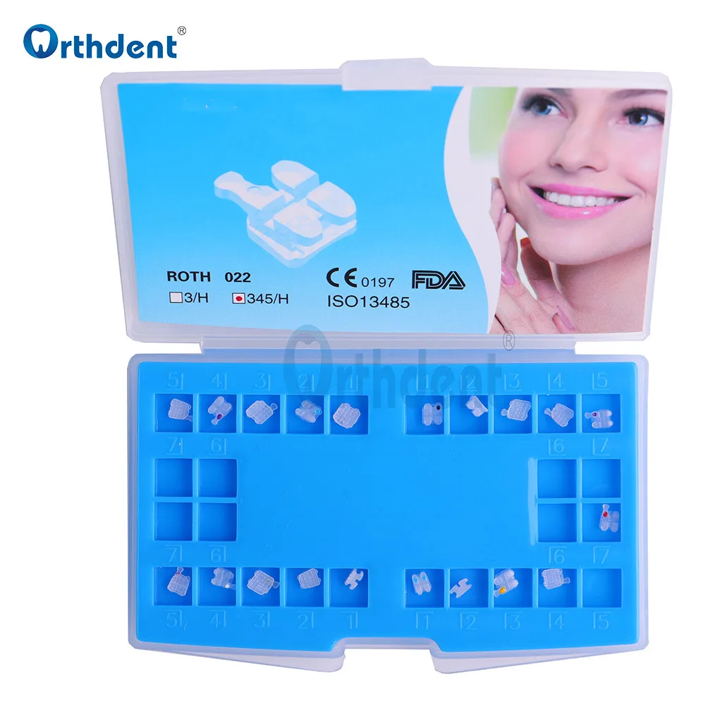 20 Pcs/Kit Dental Orthodontic Ceramic Brackets Braces for Teeth Mesh Base With Number Roth MBT 018 022 Hooks 345 Dentistry Tools