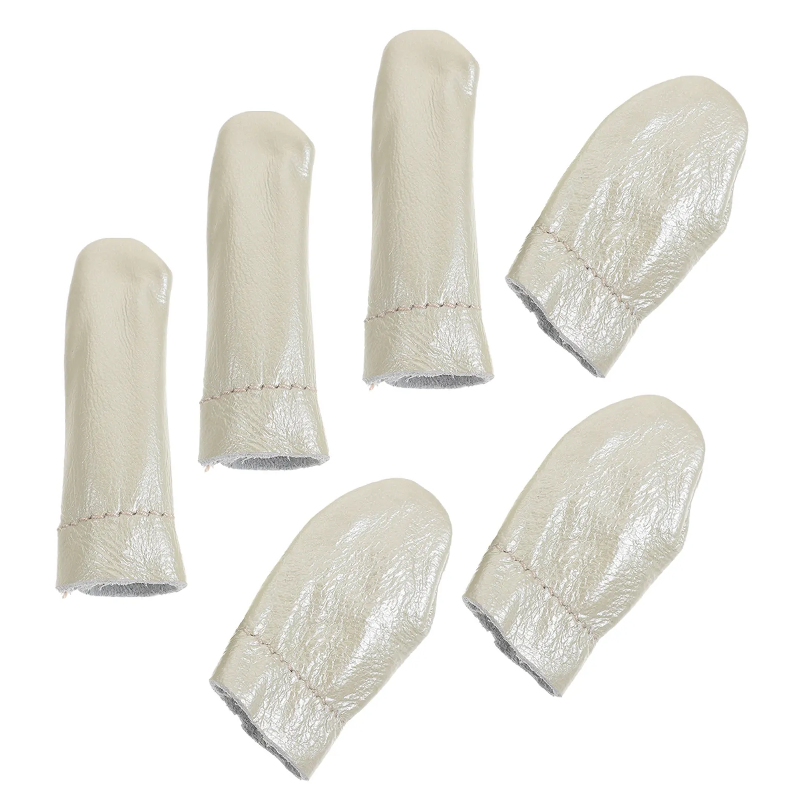

6Pcs Premium Cowhide Finger Protectors Thumb Index Finger Cots for Needle Felting Sewing Craft Embroidery Home Decor