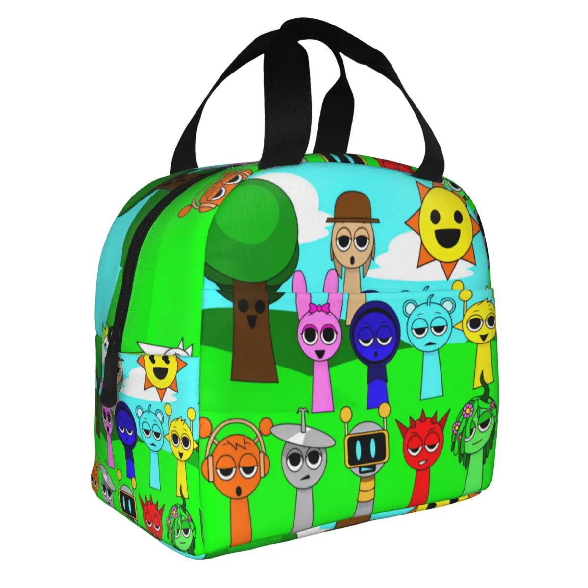 Sprunki Incredibox Grey Oren Funbot Insulated Lunch Bags Leakproof Beats Game Meal Container Cooler Bag Tote Lunch Box School