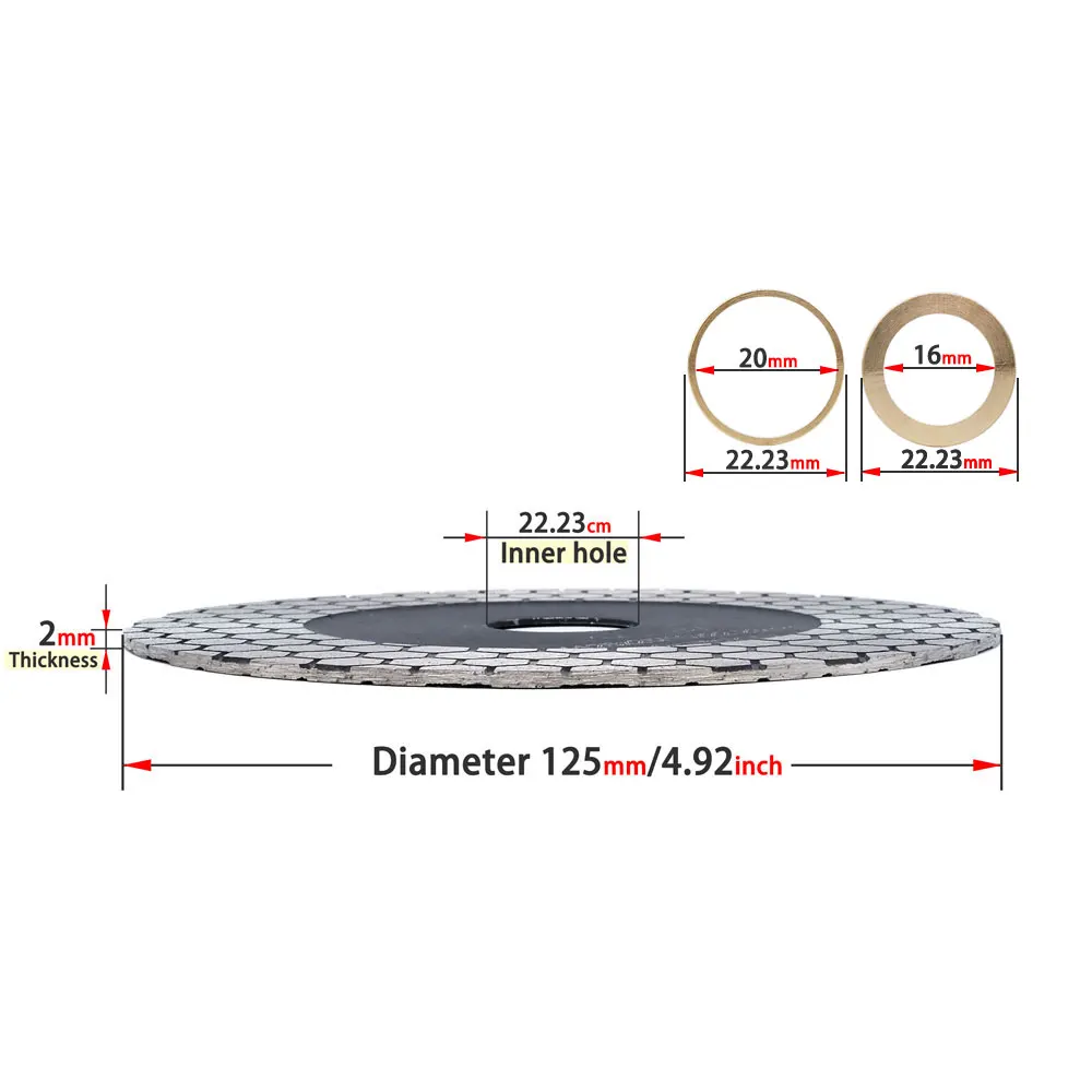 4.5” 5” Diamond Saw Blade Grinding Cutting Disc For Ceramic Tile Porcelain Stone Marble Circular Saw Blade Sanding Disc 115/125