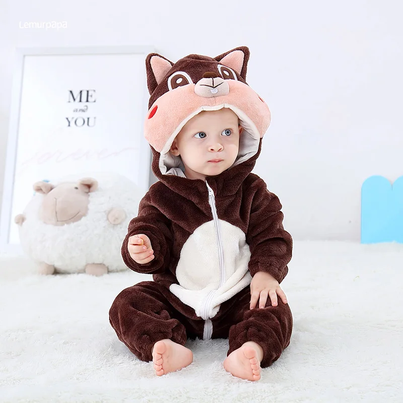 Squirrel Romper Baby Boy Girls Pajama Toddlers Winter Outfit Halloween Animal Suit Onesie Festival Party Bebe Clothes Kigurumis