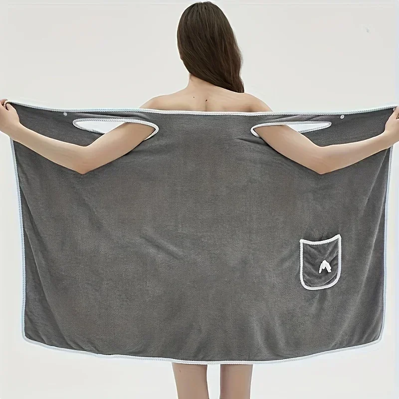 Bath Towel Household Women Wearable Wrap Adults Absorb Water Polyester Dry Hair Skirt Long Style Bathroom Washable Bathrobe