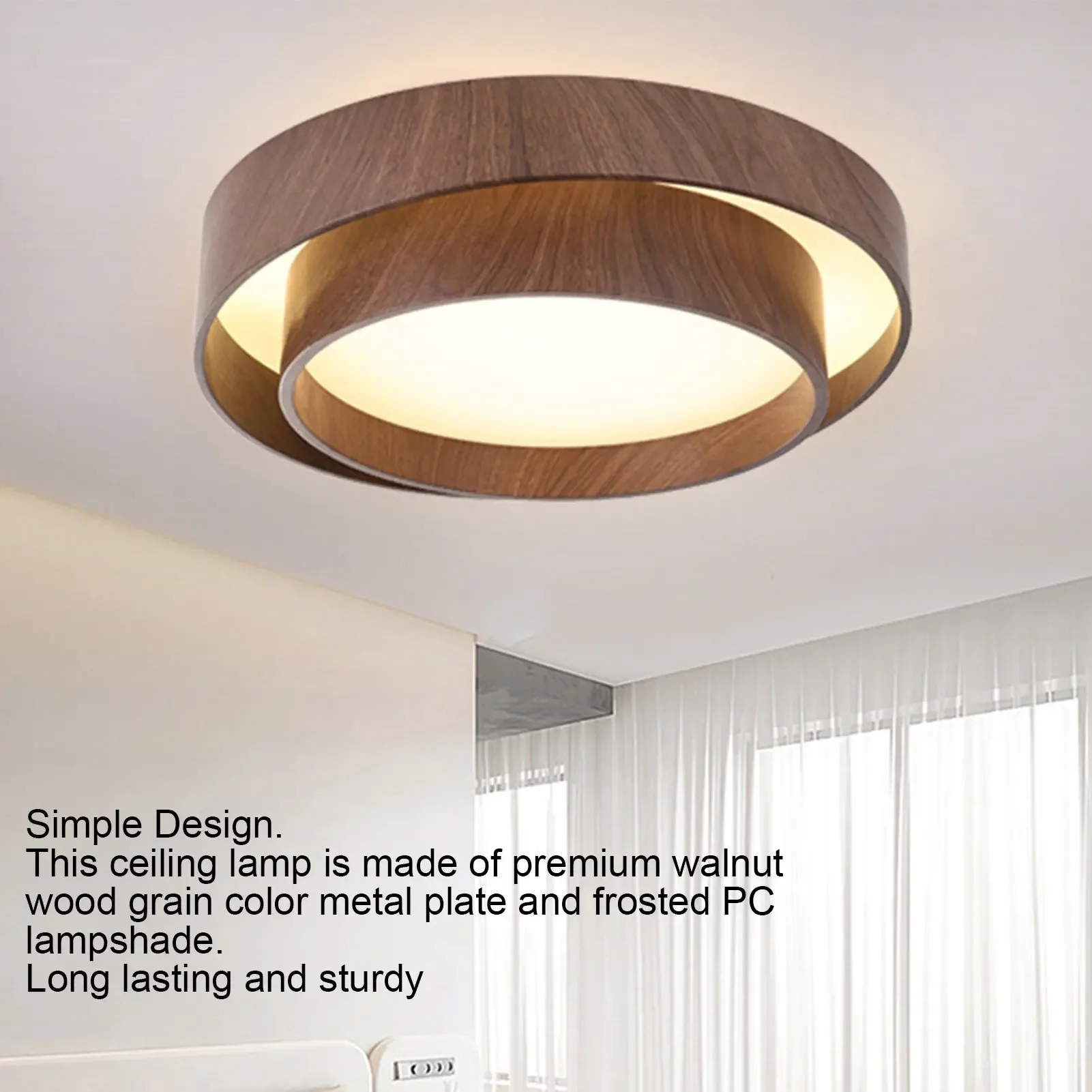 

Modern LED Ceiling Light Ceiling Light Fixture 3 Color Changeable Easy Install Energy Saving 3000K-6000K Round for Living Room