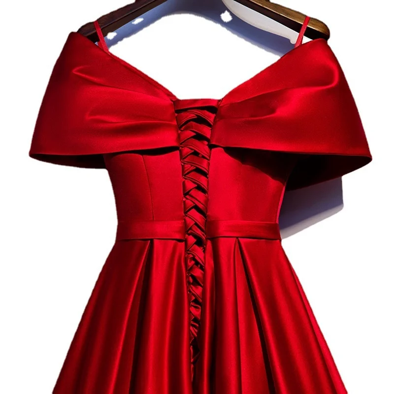 Red Long Wedding Dr 2025 New Sle for Bride Engagement Host Return Home Ceremony Chinese Traditional  Qipao