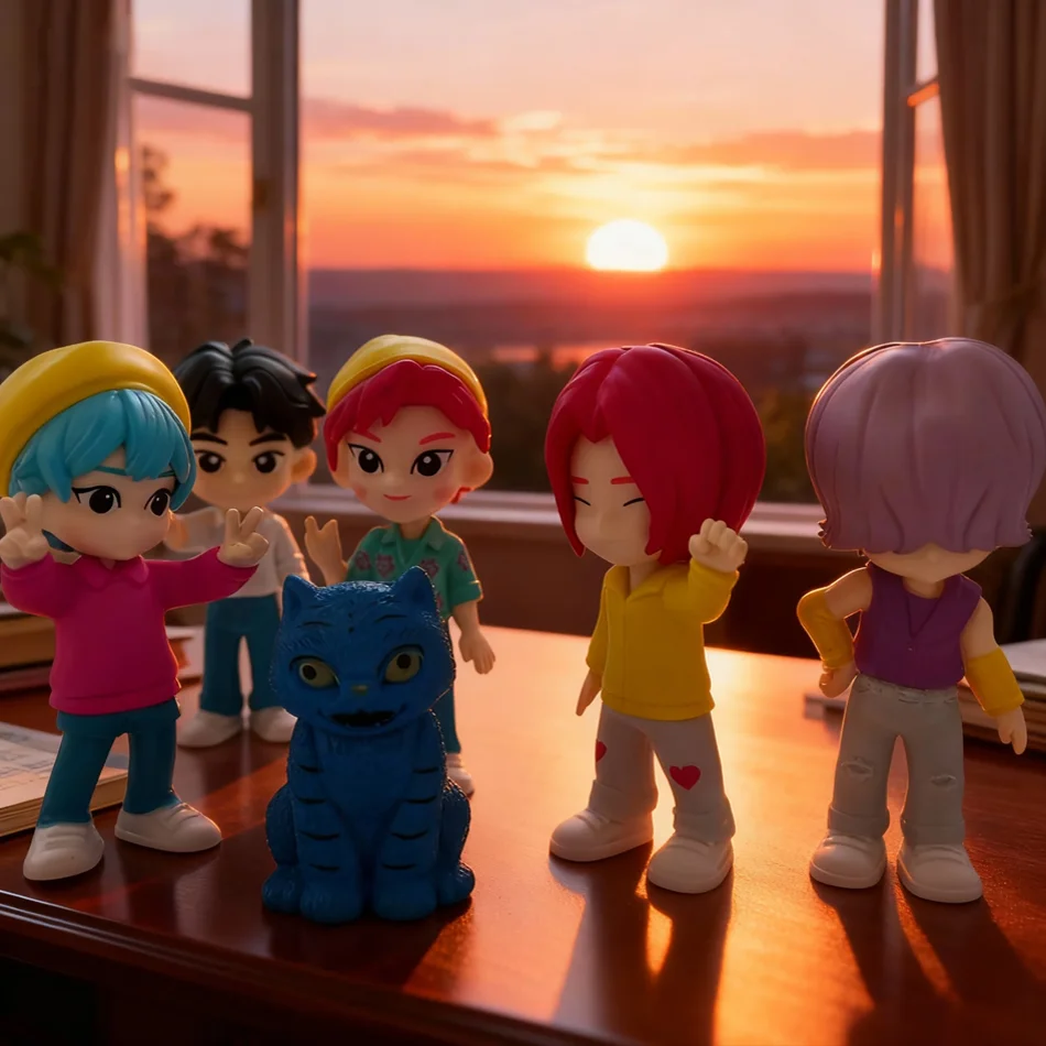 2025 novo em estoque caça monstro k-pop caça monstro modelo artesanal caixa cega na moda boneca decoração de mesa ornamento presente do festival