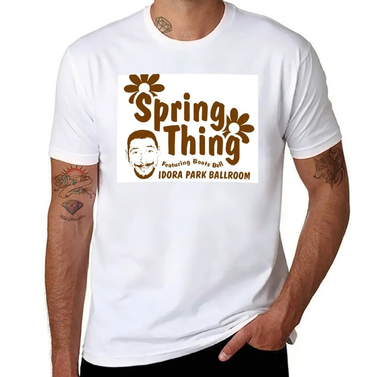 

Spring Thing Boots Bell T-Shirt man t shirt summer men t shirt cotton 100% T-Shirt