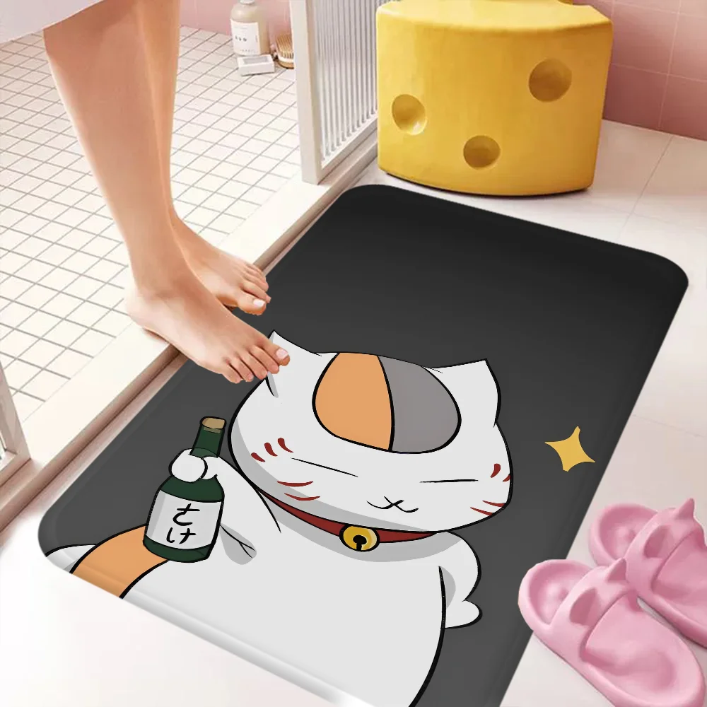 Bilibili Natsumes Book Nyanko Sensei Door Mat Washable Non-Slip Living Room Sofa Chairs Area Mat Kitchen Doormat Area Rug