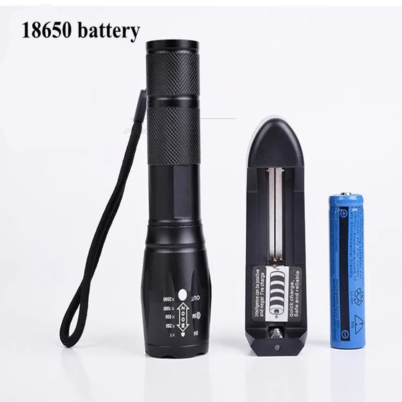 

Outdoor LED Rechargeable Flashlight T6 Powerful Flashlight 18650 Battery Bicycle Portable Camping Light