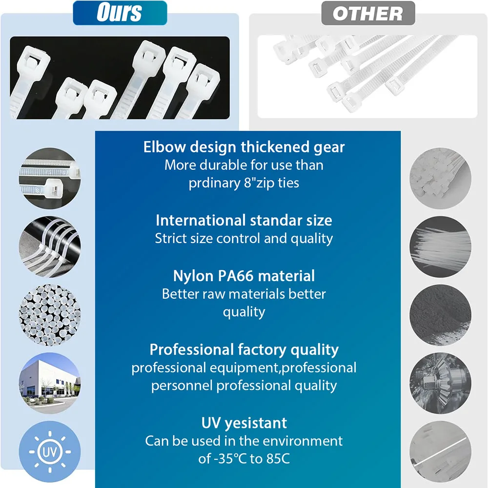 100-1000 قطعة كابل النايلون البريدي العلاقات قابل للتعديل الذاتي قفل الحبل العلاقات دائم البلاستيك كابل العلاقات ملزمة التفاف الأشرطة للمكتب #6
