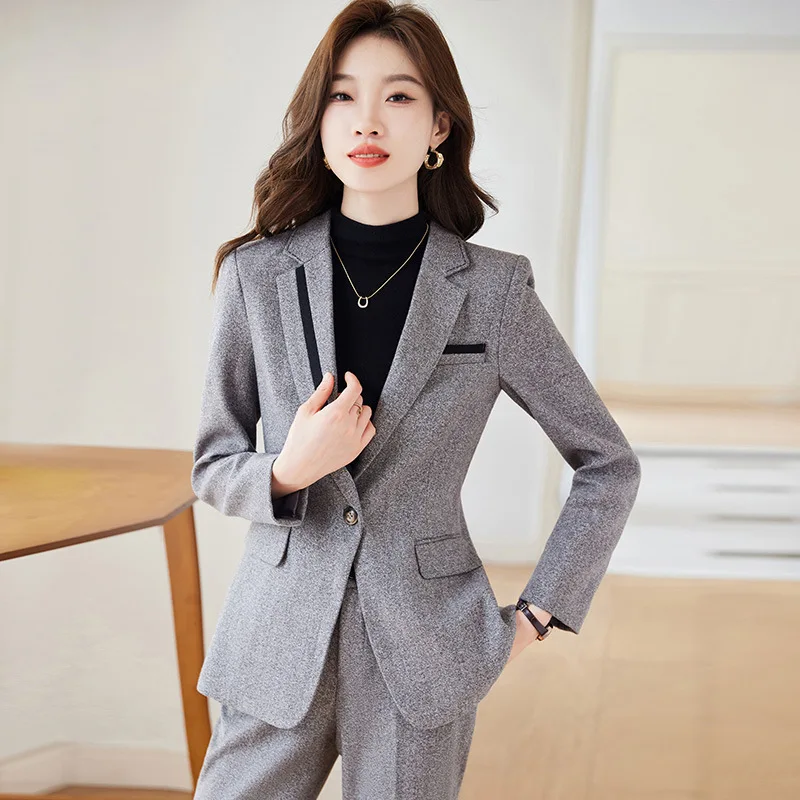 

Women's Blazer for Spring and Autumn, New Casual Korean Style, High-End Commuting Professional Wear, Two-Piece Formal Suit