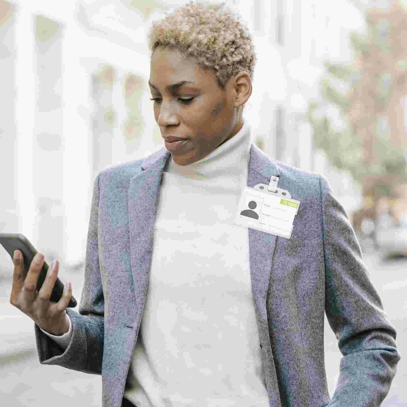 10 Pcs Badge Holder Reel Extra Large Binder Clips for Single Sided Adhesive Work