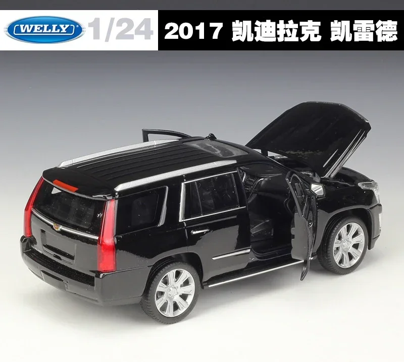 WELLY 1:24 2017 Cadillac Escalade Simulator Alloy Diecast Model Car SUV Metal Toy Car Toys For Kids Gift Collection B591