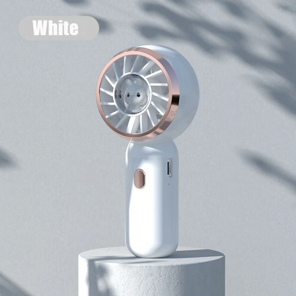 مروحة محمولة صغيرة لطيفة محمولة باليد هادئة صغيرة USB 500 Mah قابلة للشحن مروحة الرقبة للطلاب عنبر مكتب مروحة اليد في الهواء الطلق