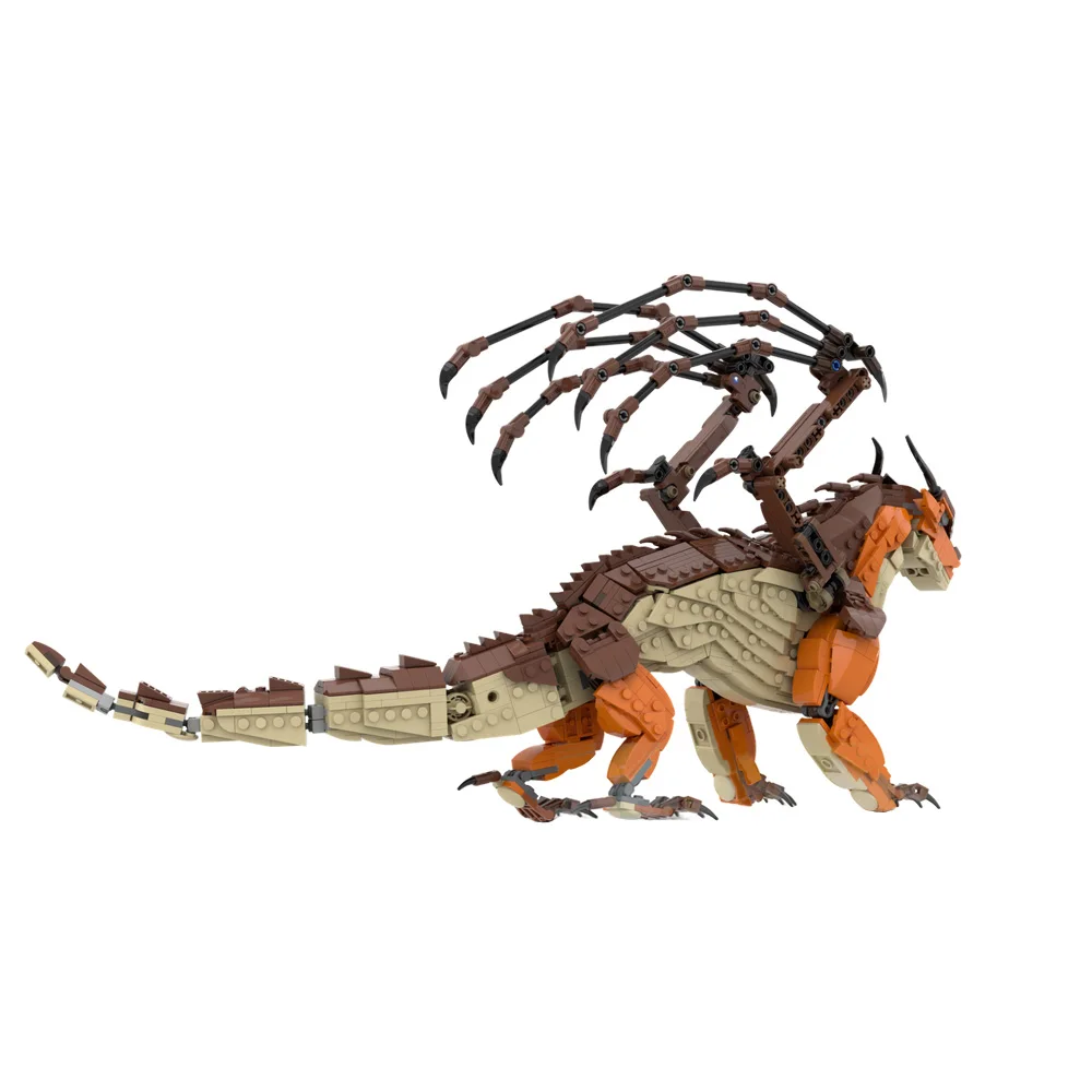 MOC RainWing Building Blocks Model Animation Wings of Fire Magic Flying Dragon MudWing Bricks Assembly Toys Kids Birthday Gifts