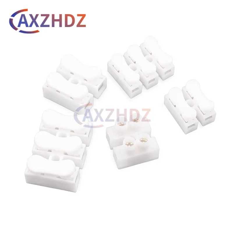 20PCS CH-1 CH-2 CH-3 1P 2P 3P Spring Wire Quick Connector Electrical Crimp Terminals Block Splice Cable Clamp Easy Fit Led Strip