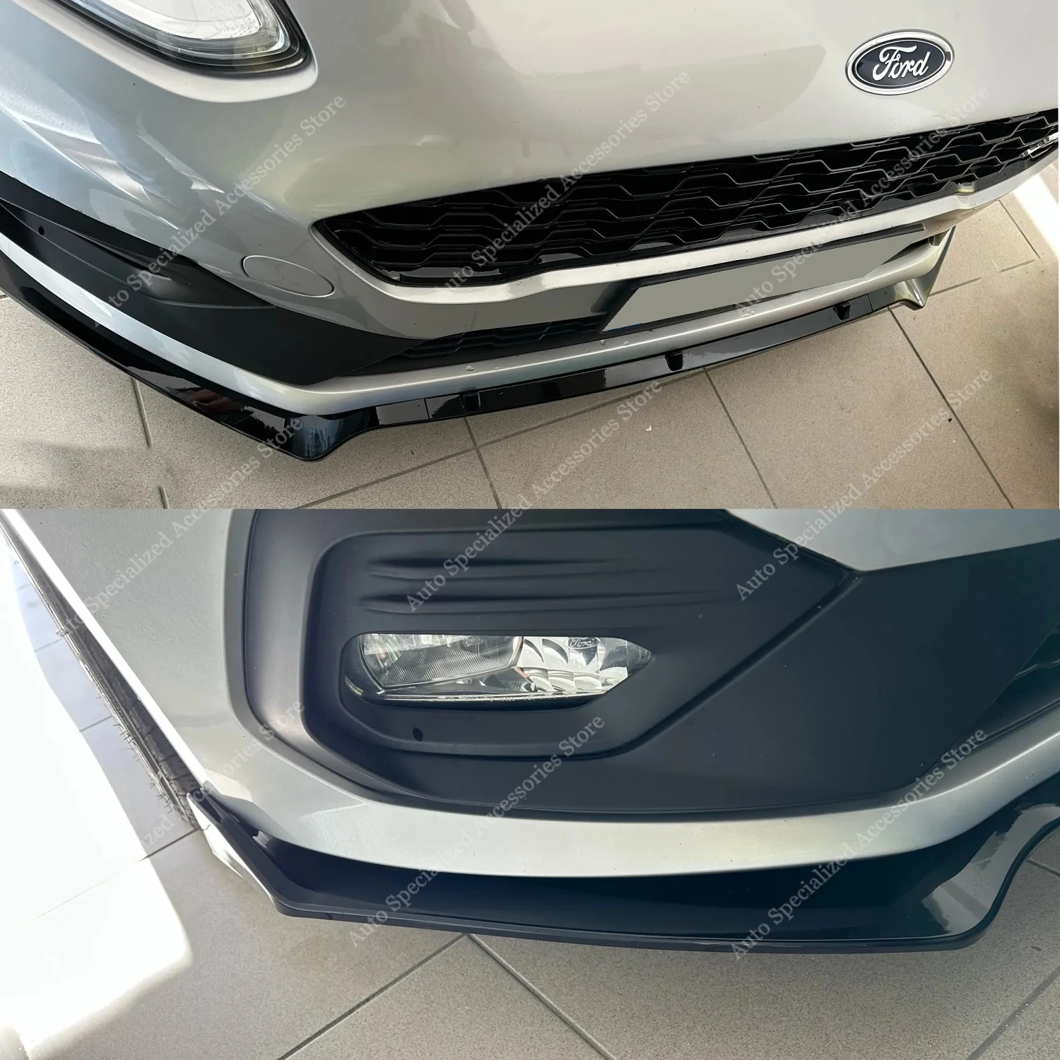Front Bumper Lip Spoiler Splitter Diffuser Retrofit For Ford Fiesta MK8 ST ST-line 2017-2021 Pre-Lci Styling Bodykits Tuning view 3