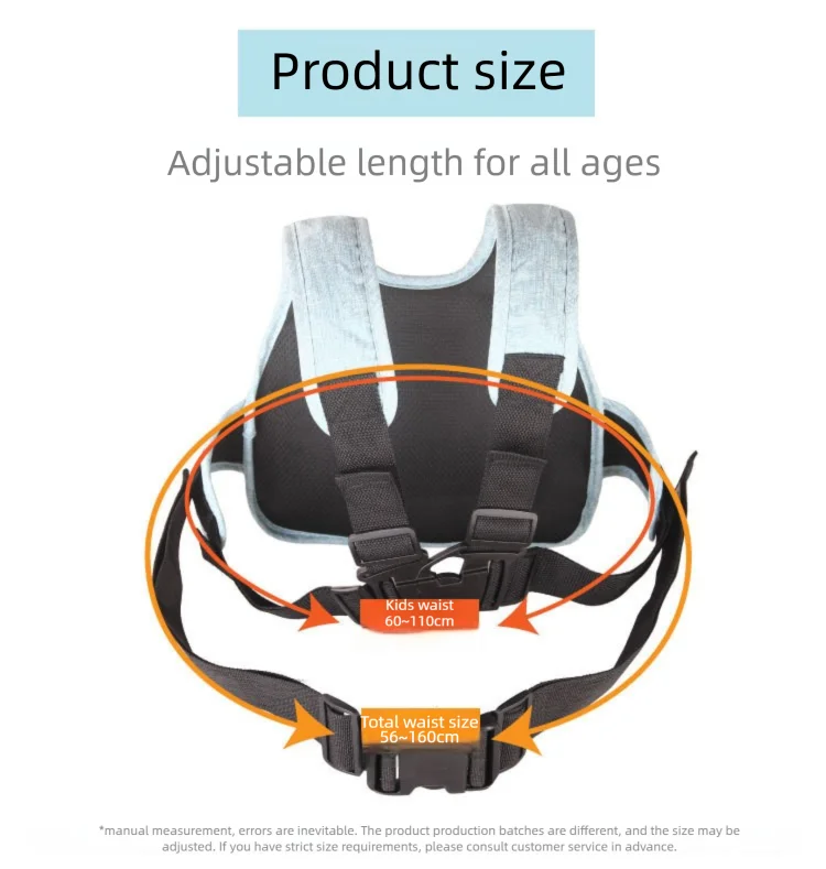 Verstellbarer Fahrrad- und Motorrad-Sicherheitsgurt für Kinder, Reflektierender Rücksitz-Gurt, Atmungsaktiver Anti-Sturz-Schultergurt für Beifahrer – Detail 2