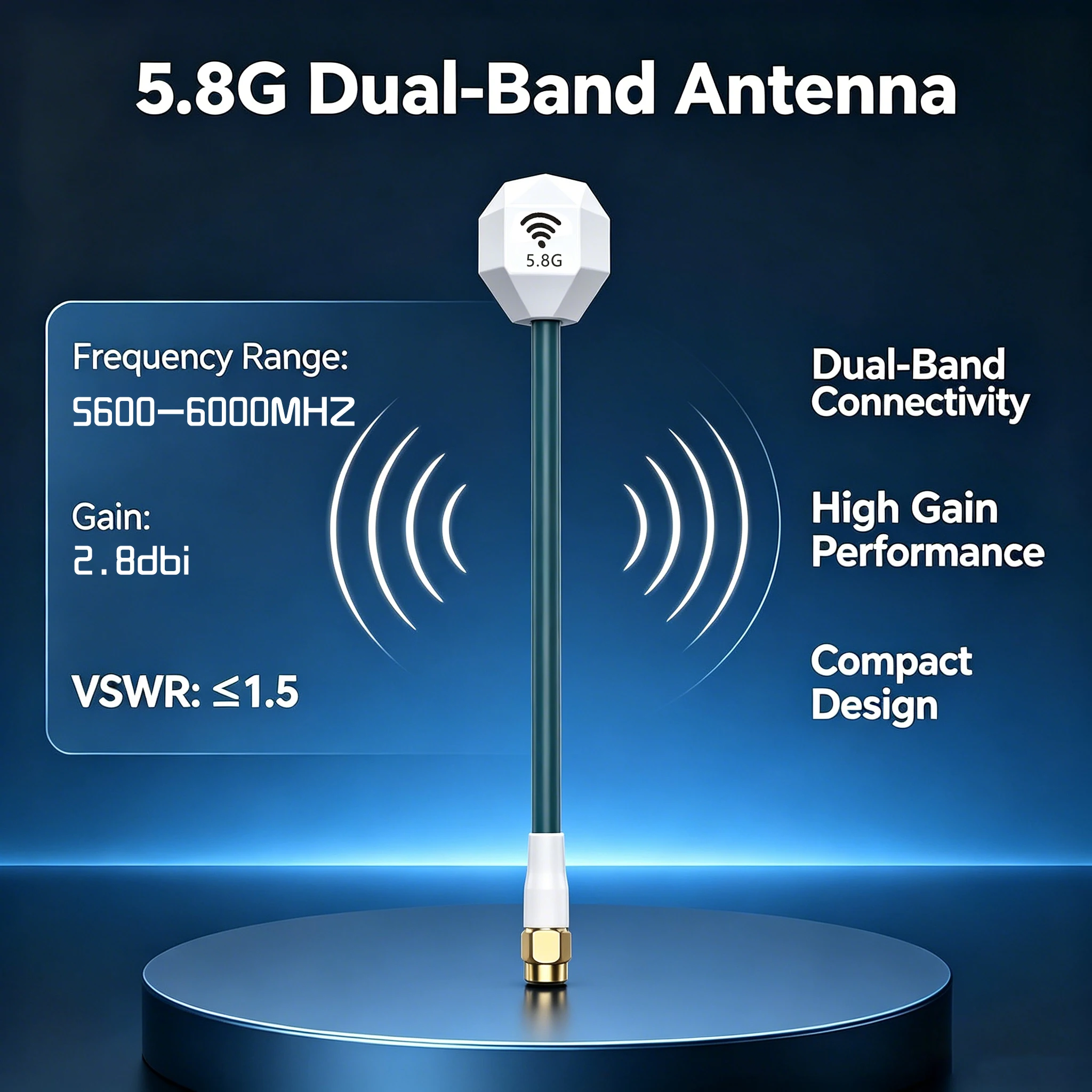 SLONWAKE 2.6DBi Diamond 5500-6000MHz 5.8GHz Antenna 16CM Long For RC FPV Racing Drone Part