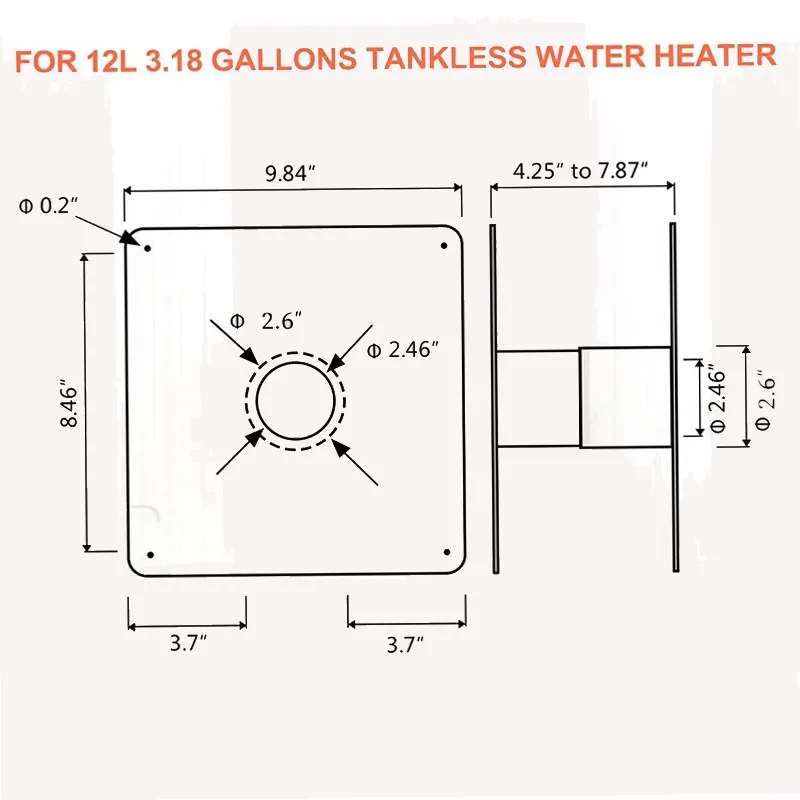 304 Stainless Steel Double Wall Casing Adjustable Wall Thimble Universal Installation Fitting for Indoor Gas Water Heate