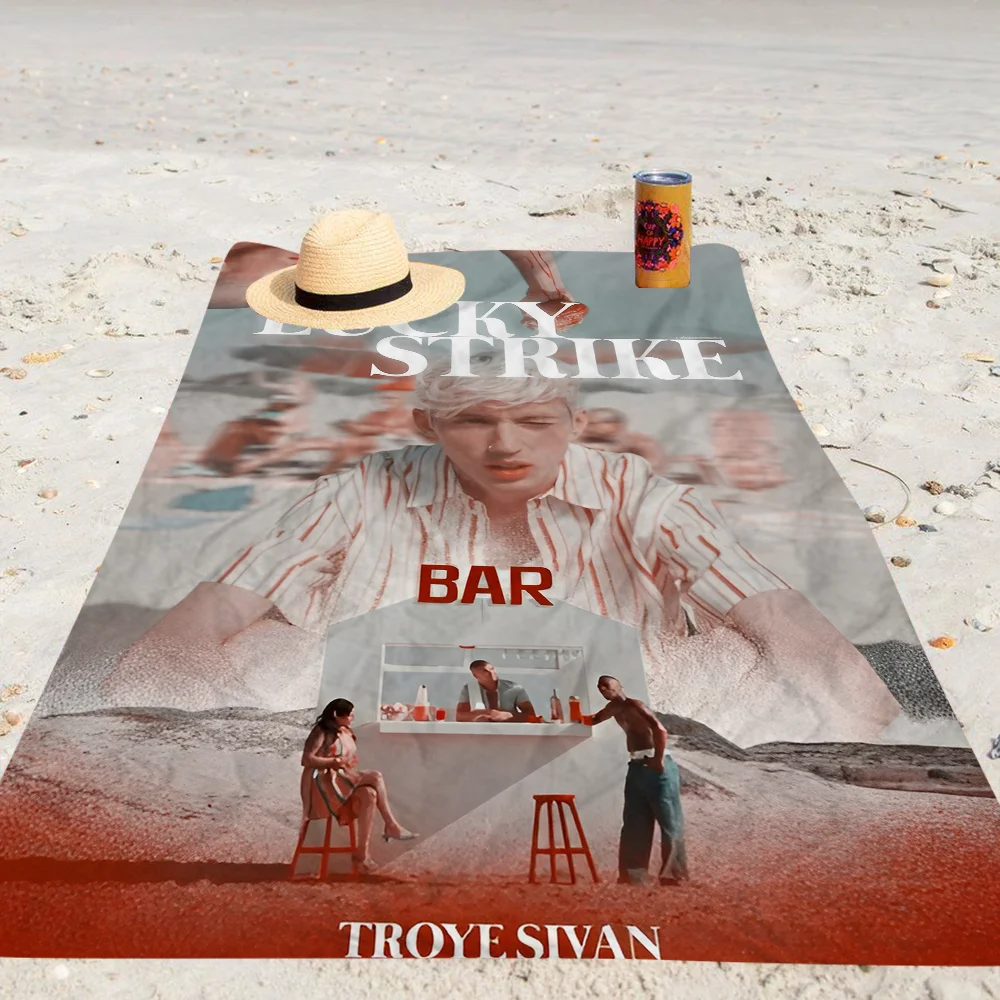 Singer T-Troye Sivan Beach Towel Cartoon Cute Summer Kids Large Bath Pool Beach Towel Microfiber Absorbent For Swimming Travel