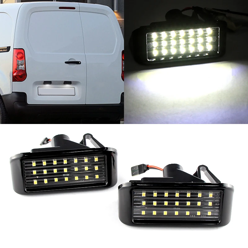 1/2pc CANbus White LED License Number Plate Light For Opel Combo E Zafira Vivaro C For Peugeot Expert Partner Traveller Rifter