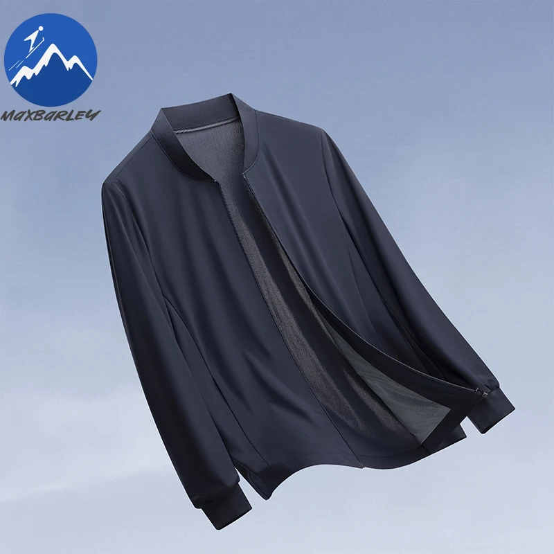

Maxbarley UPF50+ Sun Protective Jacket Stand Collar Zipper Urban Fashion Lightweight Elastic Windbreaker Outdoor UV Block Coat