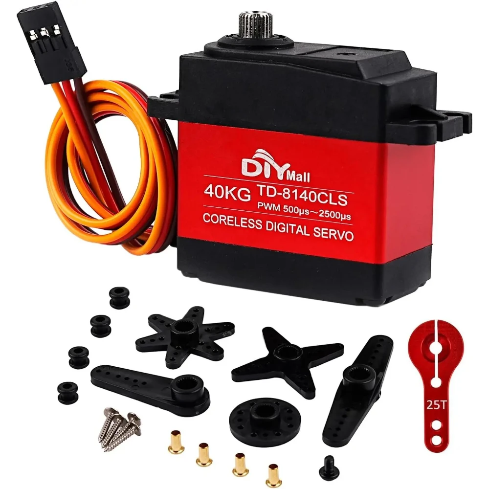 40KG Digital Servo High Voltage High Torque Coreless Motor Metal Gear 360 Degree Continuous Rotation Servo for Cars Robot