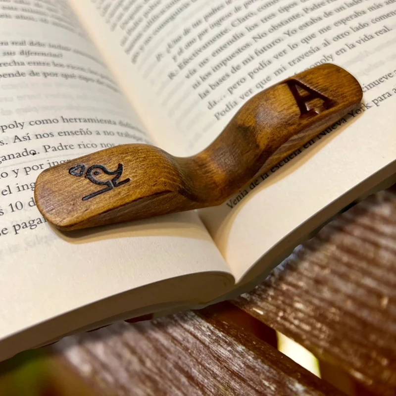 Pembatas buku jempol kayu satu tangan membaca buku jempol dukungan buku halaman pemegang pembatas buku untuk pecinta buku alat bantu membaca cepat