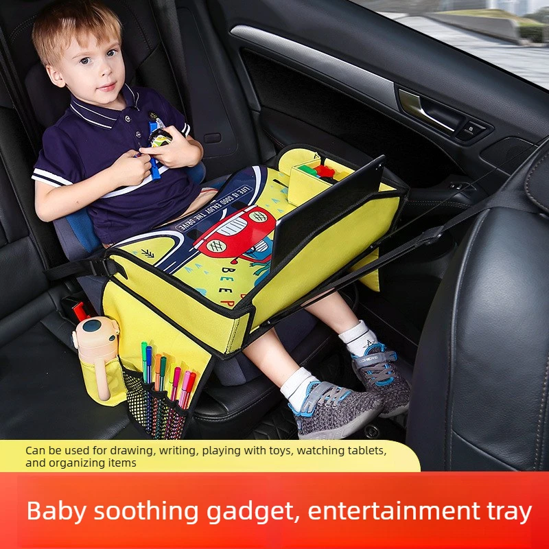 

Car Backseat Foldable Tray Table for Kids with Cartoon Design Baby Travel Toy Holder Car Organizer
