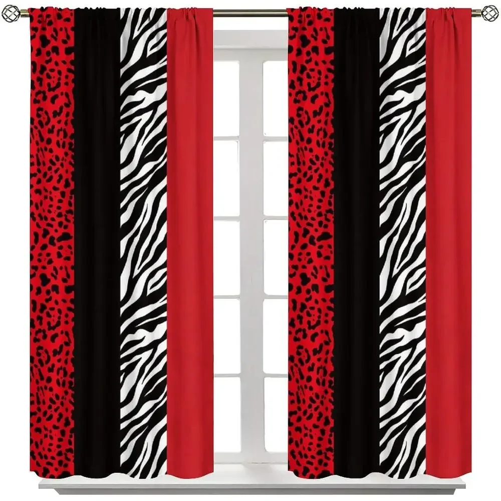 Thermal Insulated Leopard & Zebra Print Curtains, 84 x 84, Ideal for Living Room & Bedroom, Blackout Effect