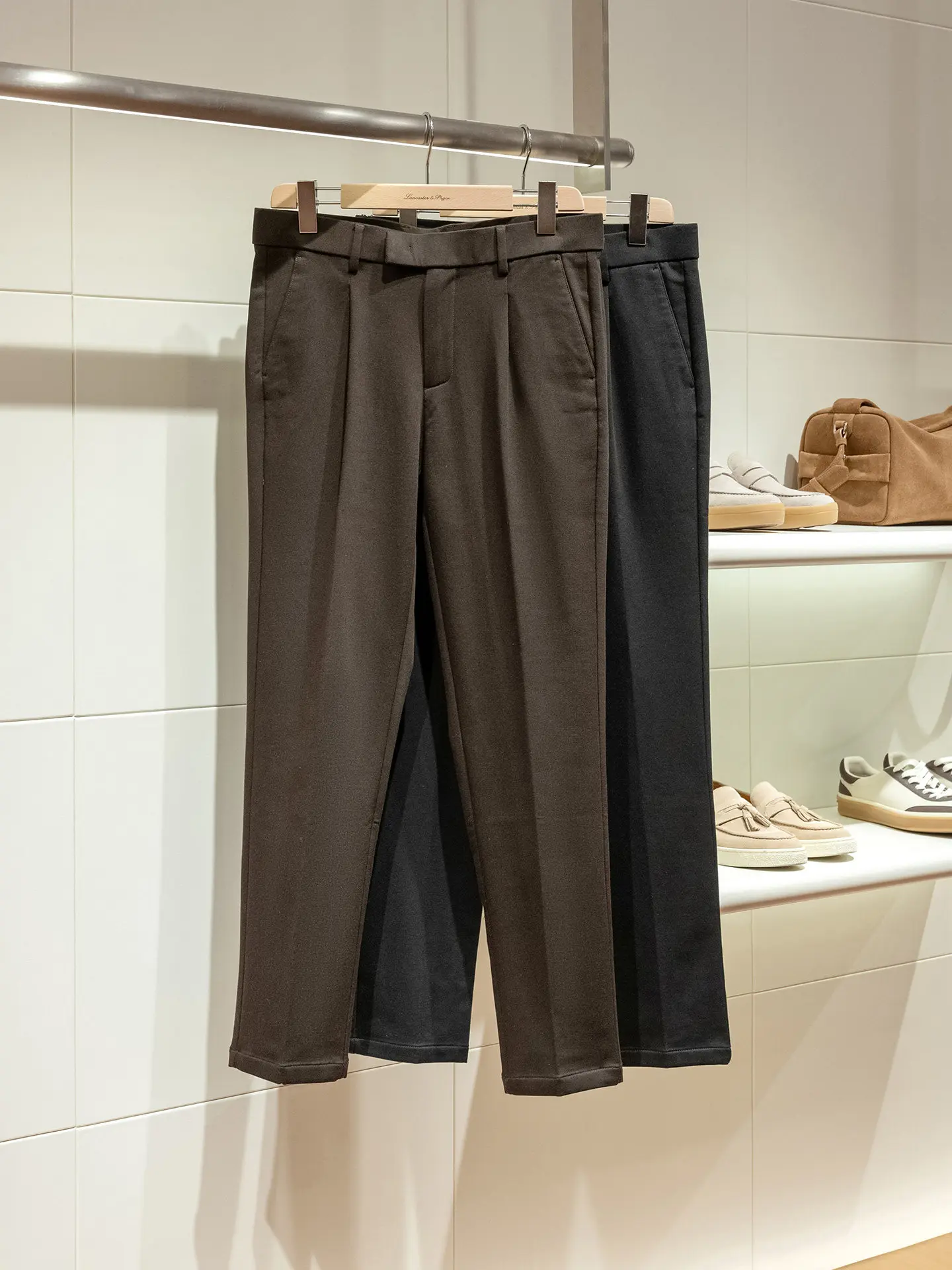 ZZ high-grade twill anti-wrinkle fabric old money wind relaxation straight casual pants