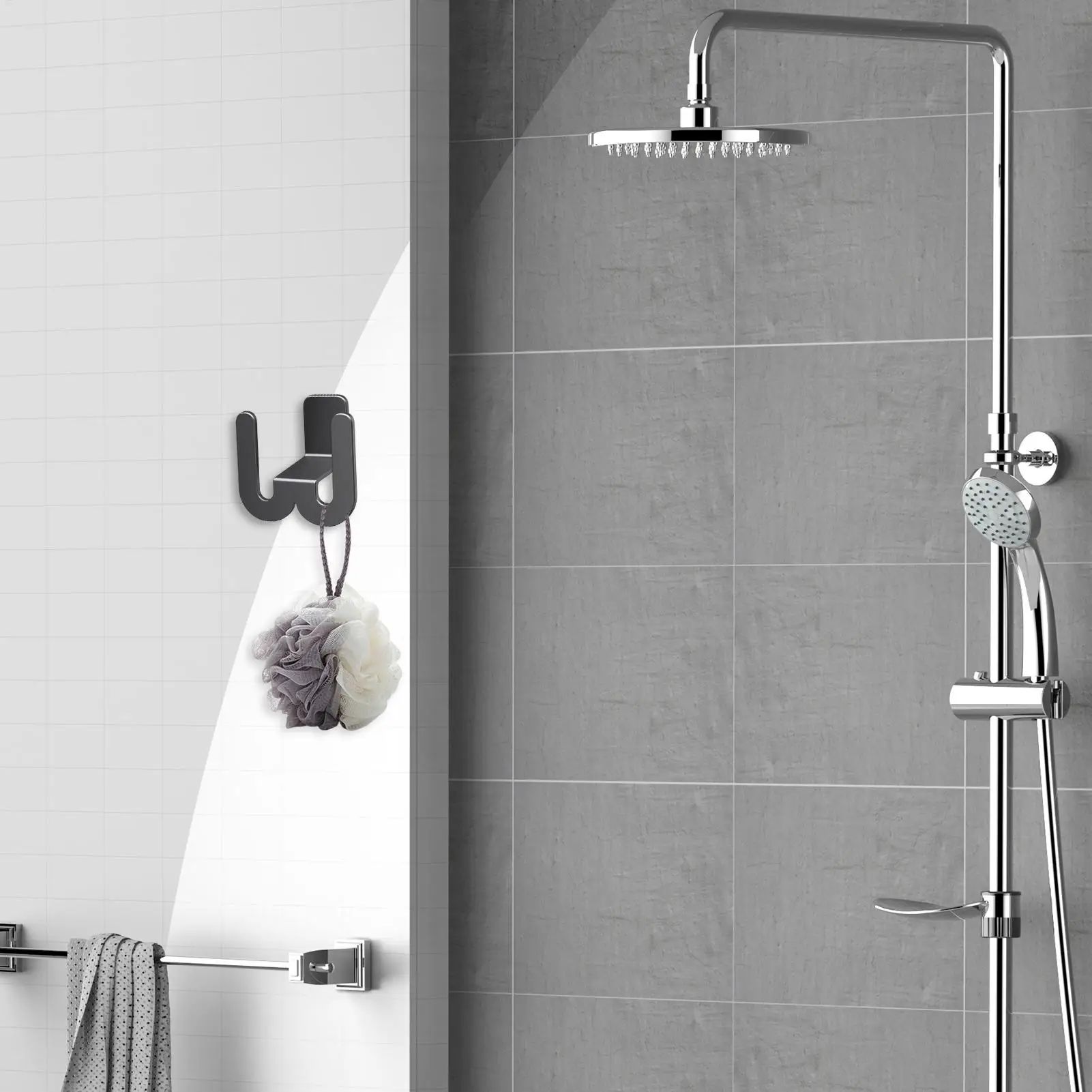 Wall Mounted Shoe Rack Slipper Storage Organizer Self-Adhesive Hanger Multifunctional Stand Hook For Bathroom Camping RV Home