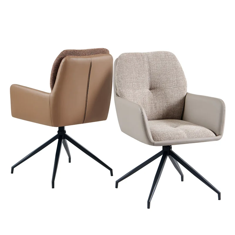 

Modern Customized Italian Dining Seat Light Luxury Rotating Dining Study Room Chair Soft-Padded Chair
