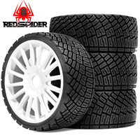 4pcs 1/8 RC on Road Car Tires and Wheels 17mm Hex Rubber Rally Tyres OD for HPI WR8 HSP Hobao ARRMA Redcat Losi Kyosho VRX