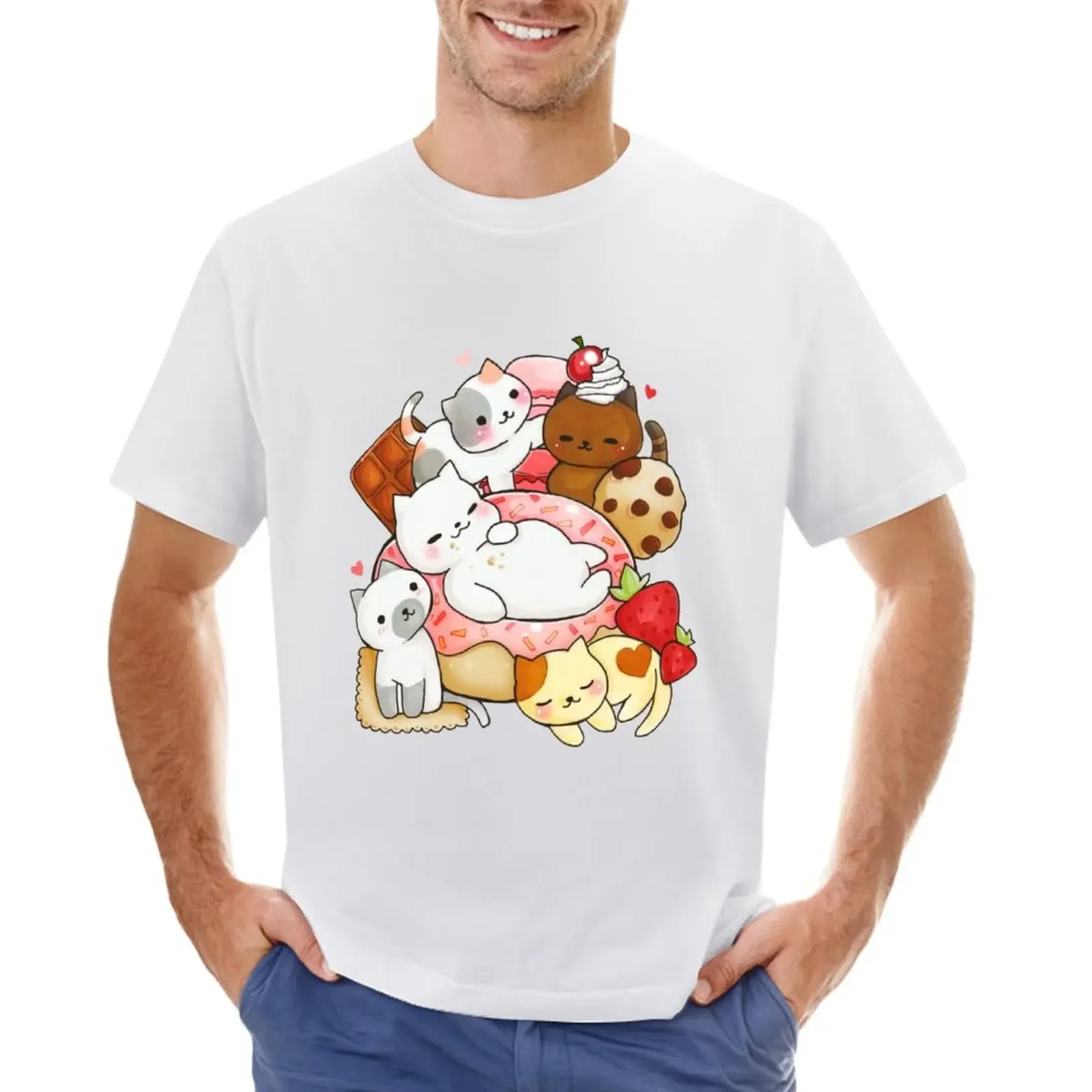 

Neko Atsume sweet cats T-shirt cute clothes shirts graphic tees mens t shirt